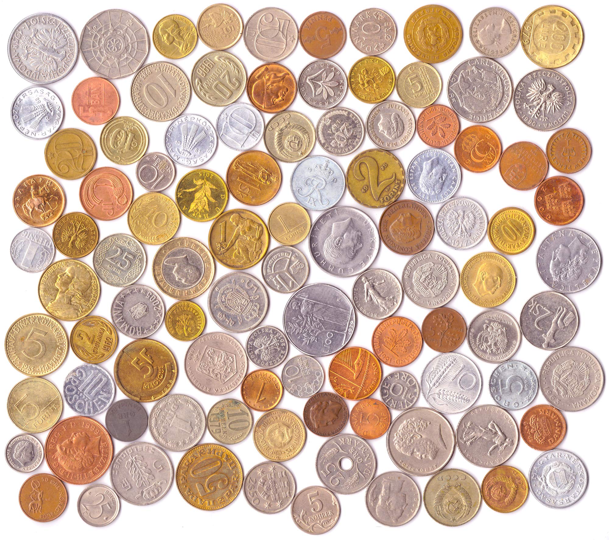 A diverse collection of bullion coins.