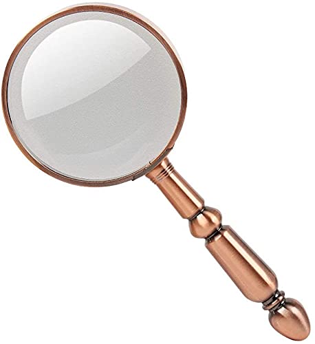 A magnifying glass examining a product.