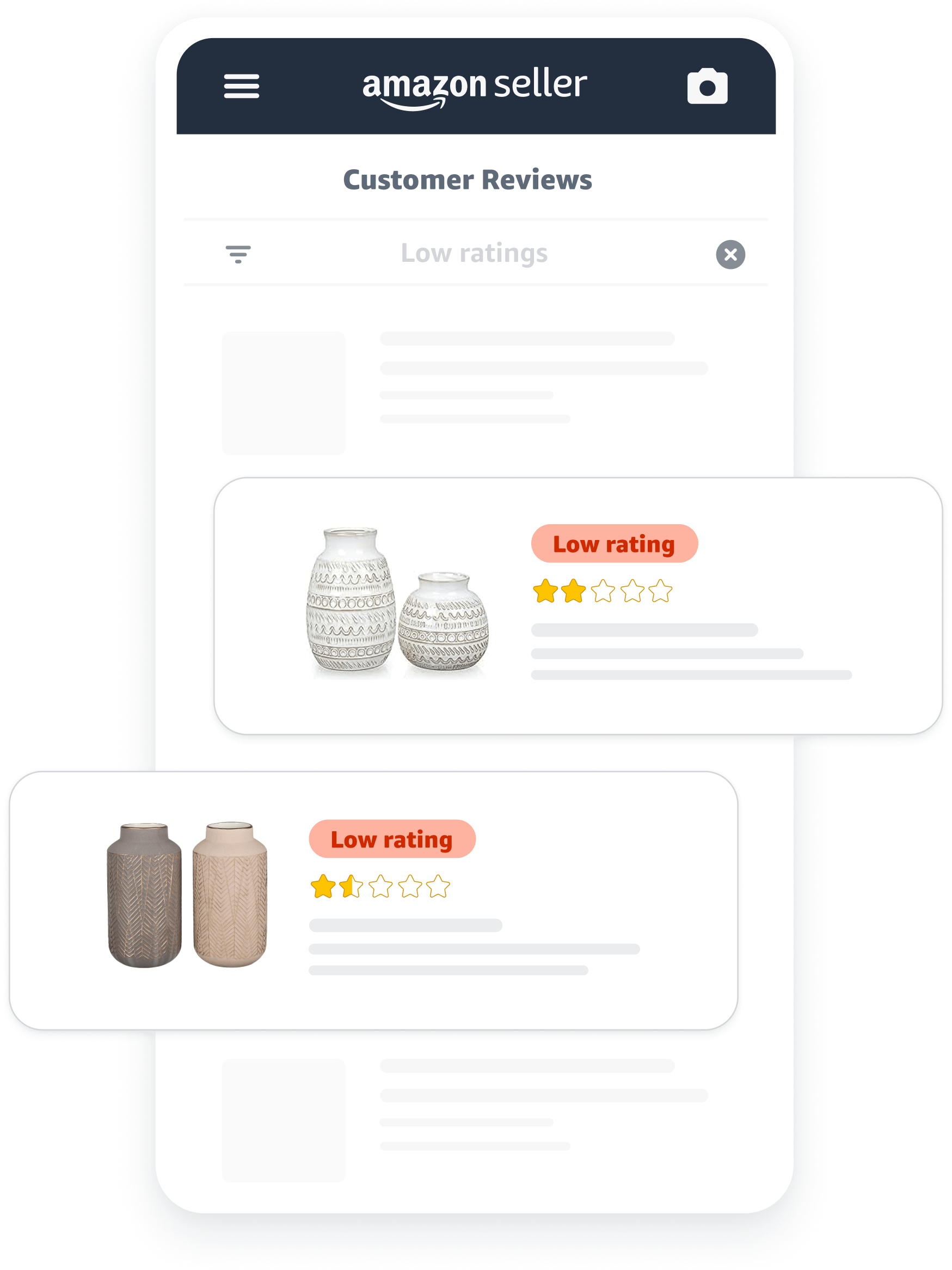 A screenshot of customer reviews and ratings.