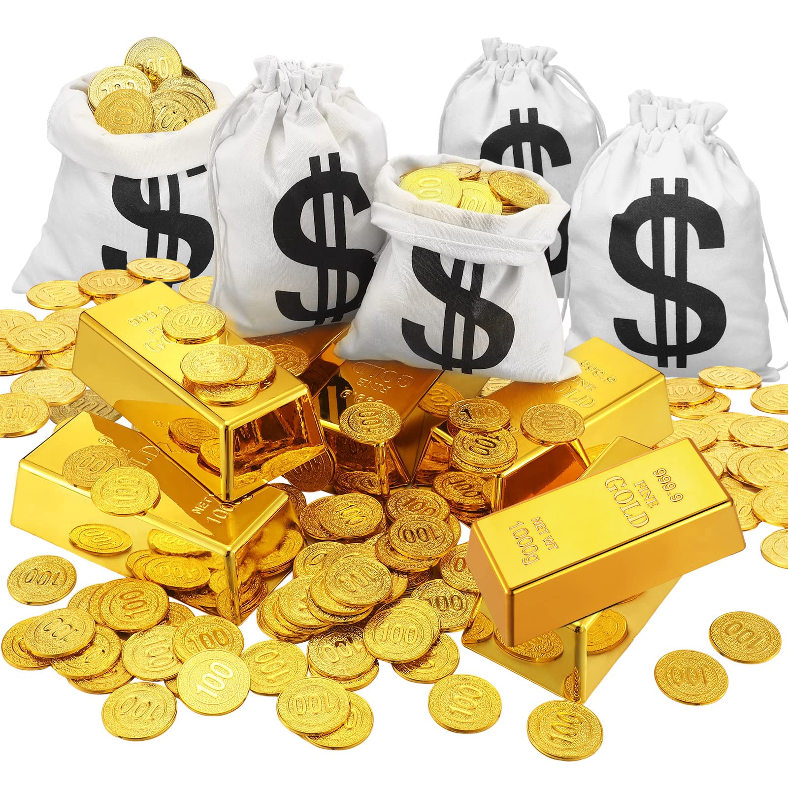 A stack of gold bars or a pile of gold coins