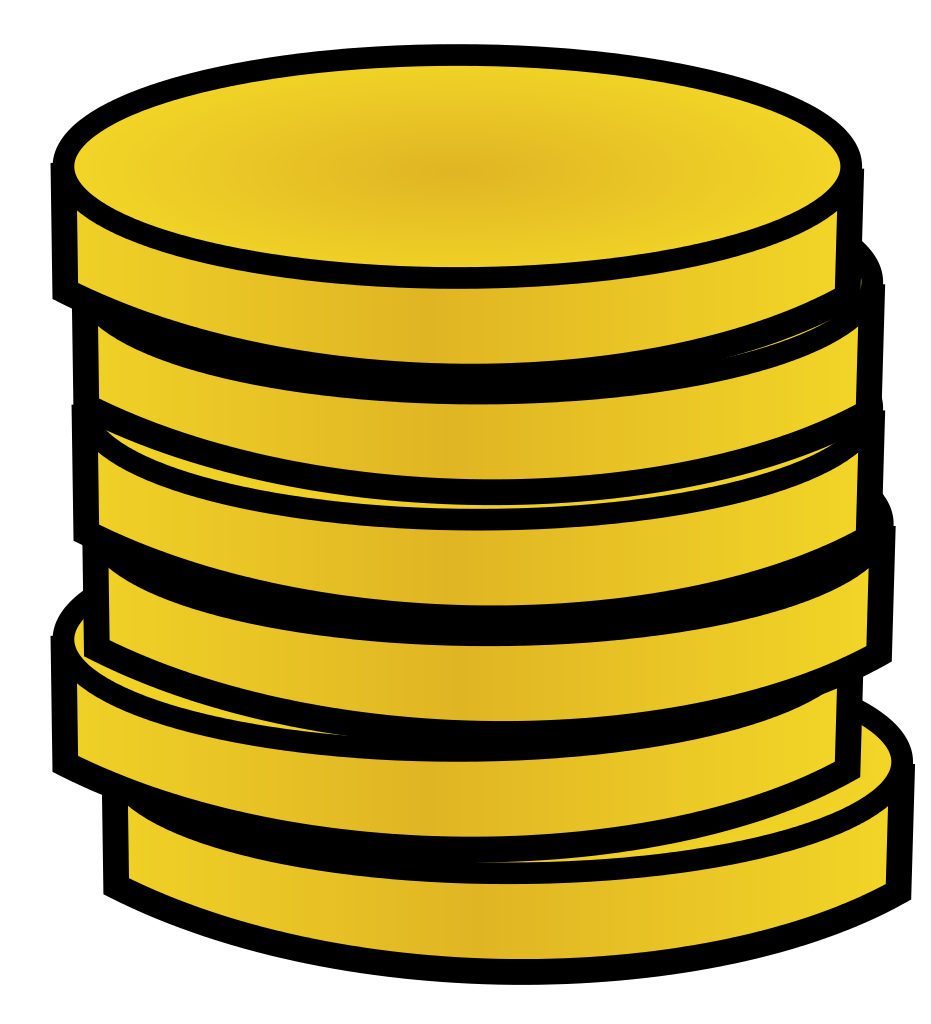 A stack of gold coins.