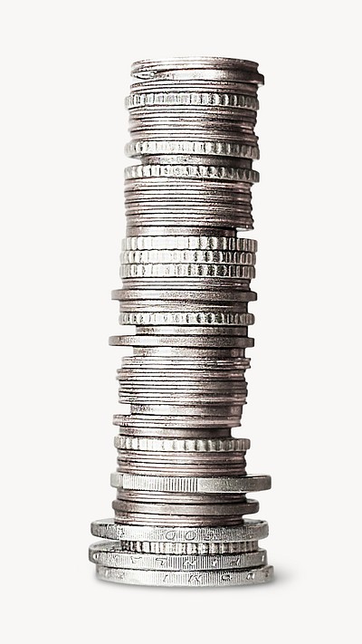 A stack of silver coins.