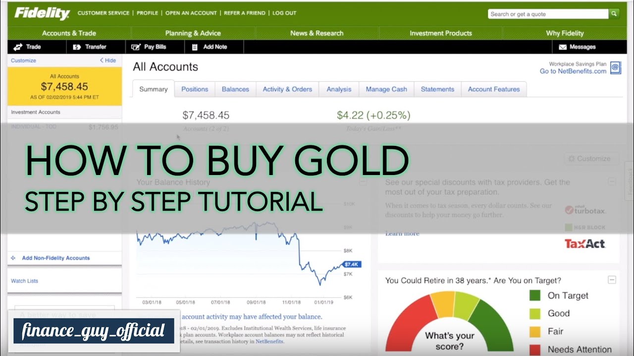 how to buy gold on fidelity