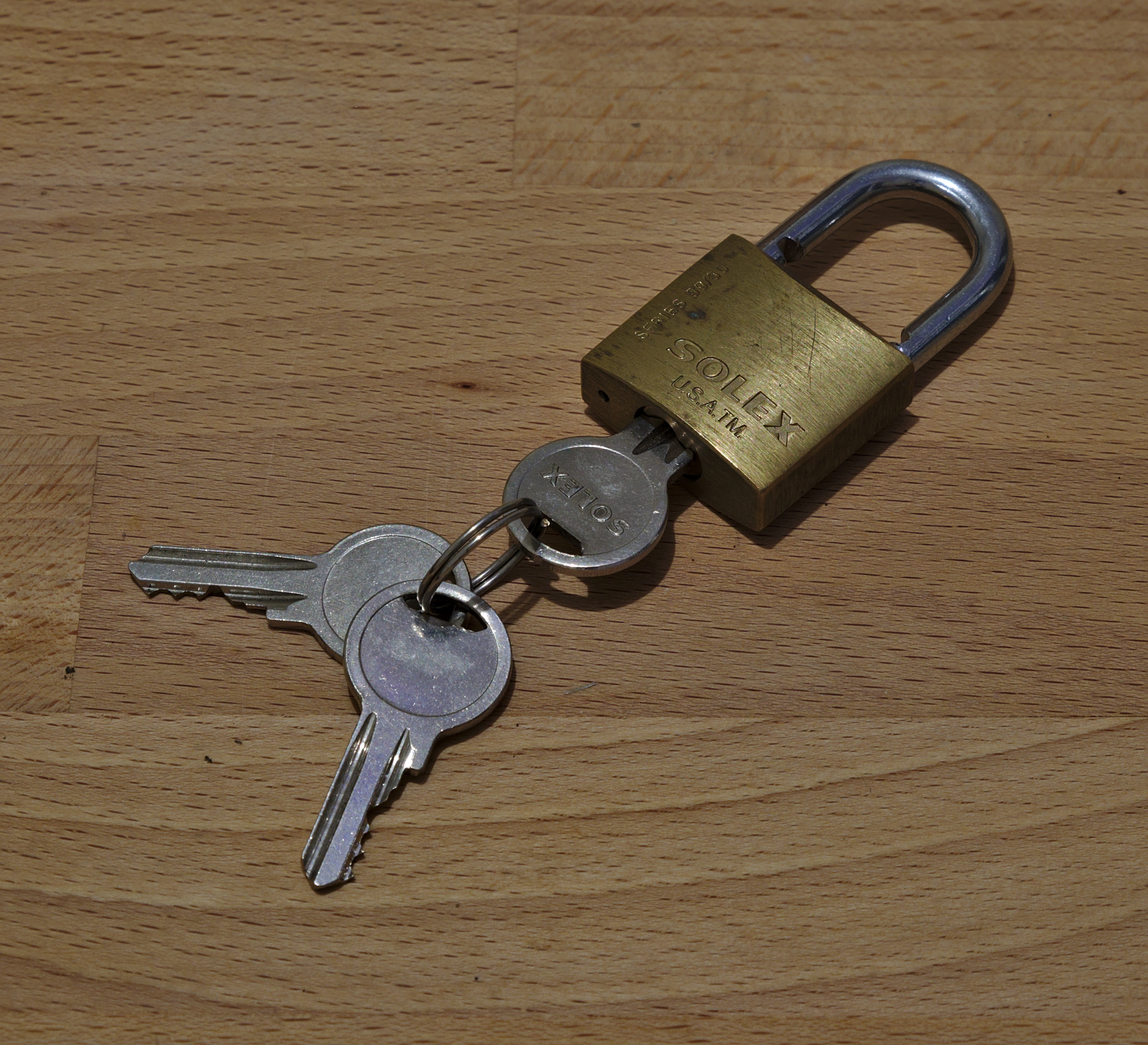 Padlock with an open keyhole