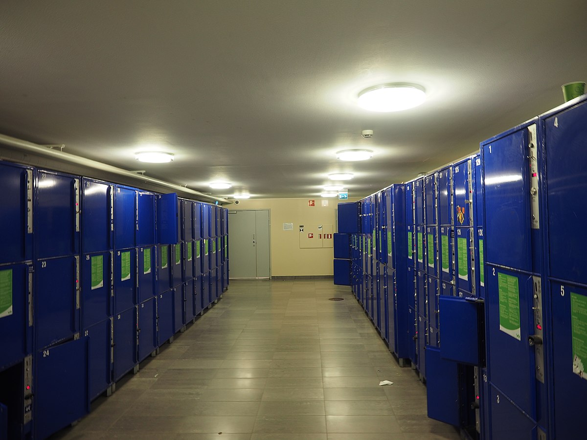 Secure storage facility with lockers