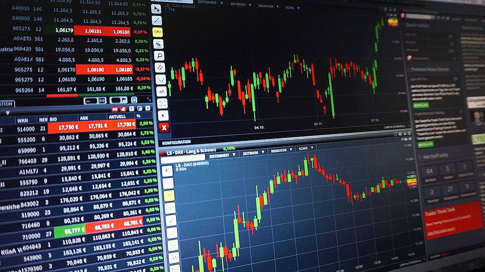 Stock market trading screen