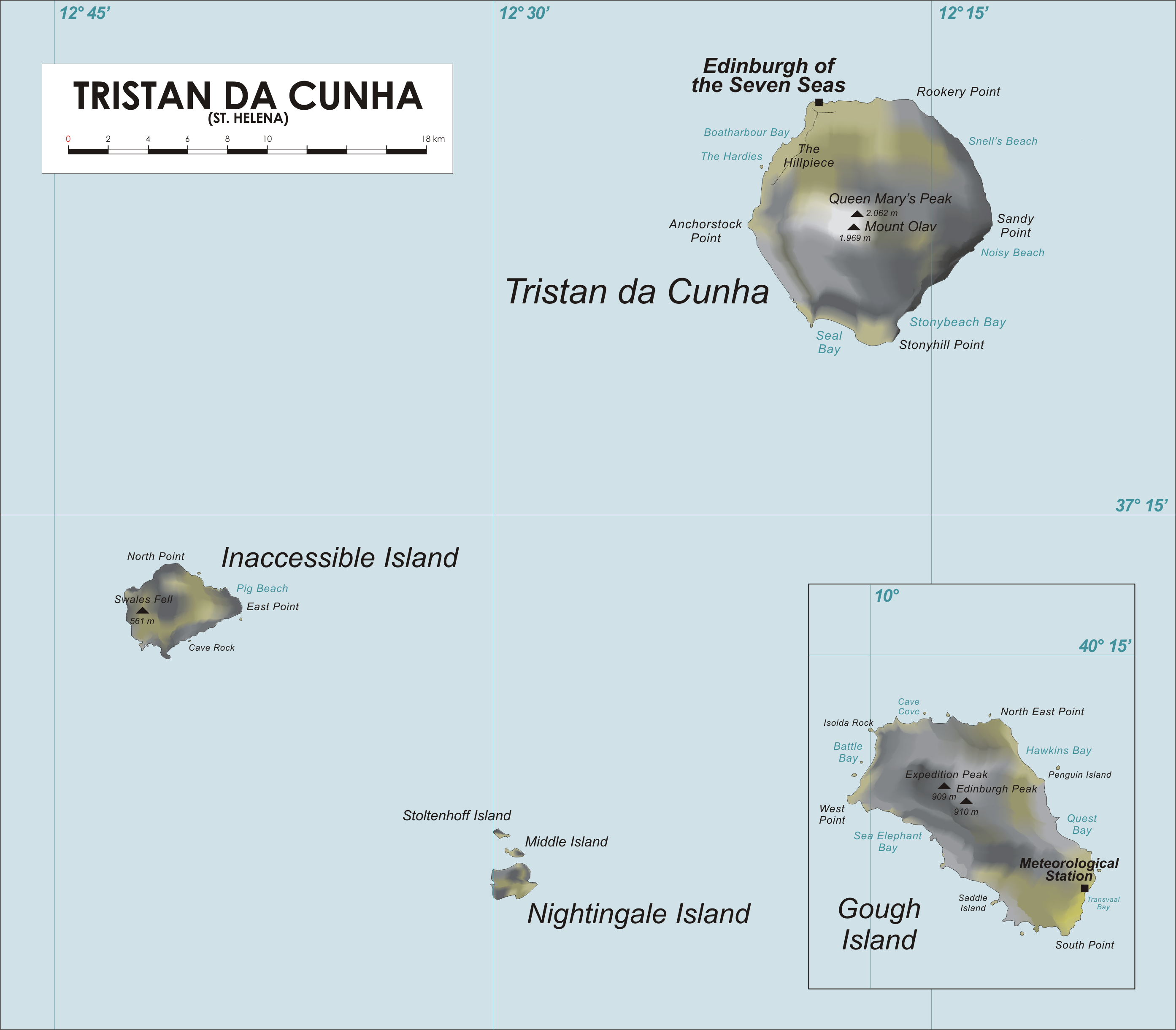 Tristan da Cunha historical map